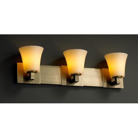 Justice Design Group CNDL-8923-14-CREM-ABRS Candlearia Collection Modular 3-Light Bath Bar